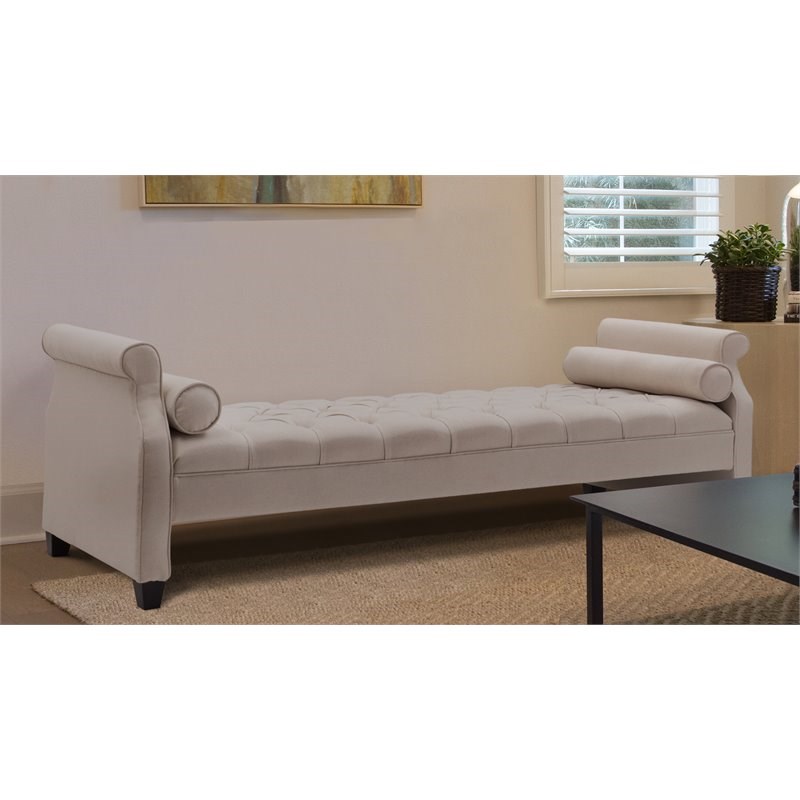 eliza roll arm sofa bed with bolster pillows sky neutral 65001970