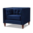 Jack Tufted Tuxedo Accent Arm Chair Navy Blue