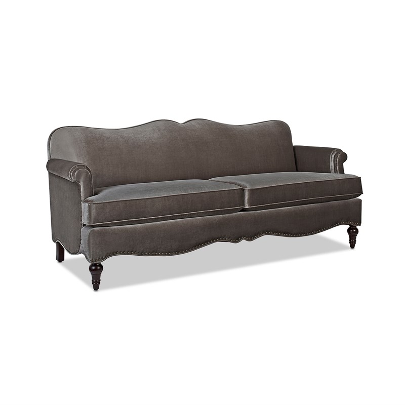 Legacy Camelback Sofa Nailhead Accents Grey Homesquare