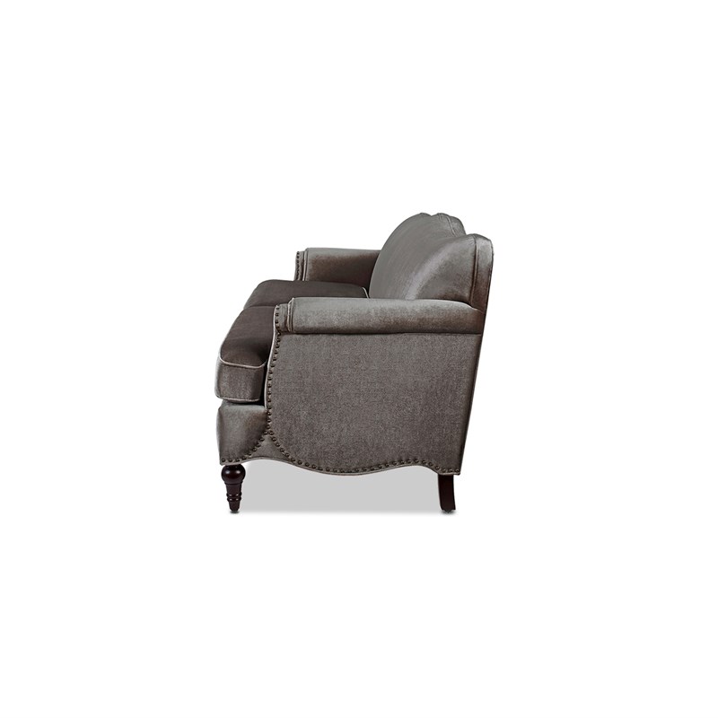 Legacy Camelback Sofa Nailhead Accents Grey Homesquare