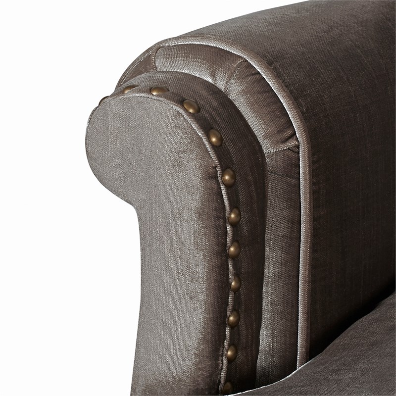 Legacy Camelback Sofa Nailhead Accents Grey Homesquare