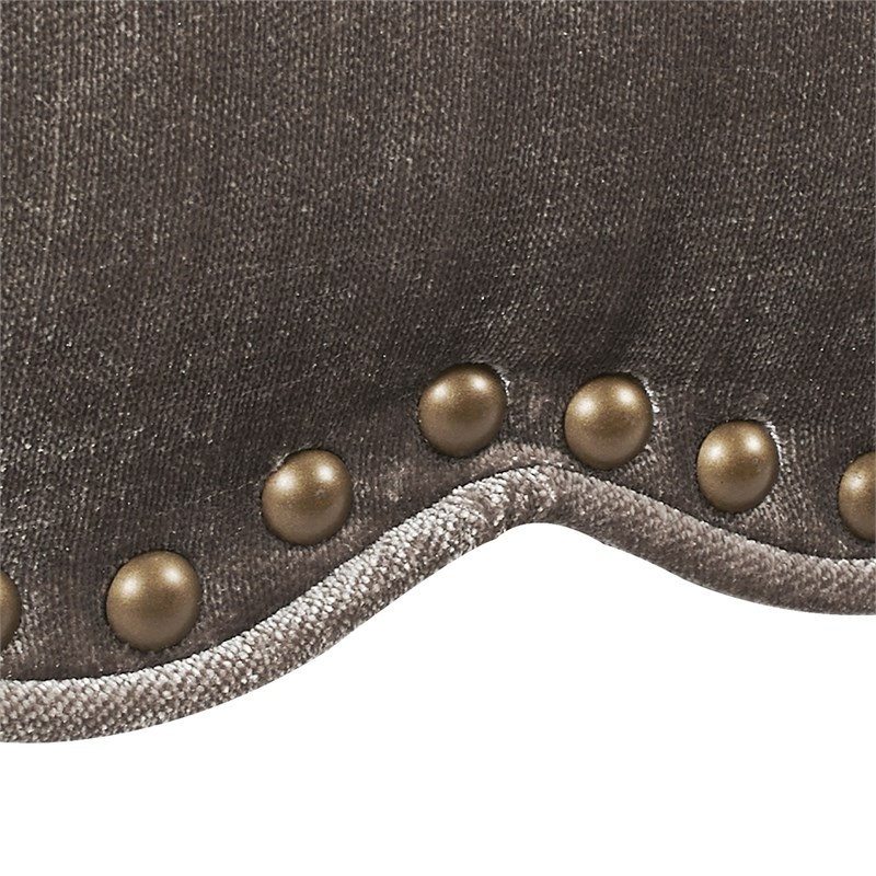 Legacy Camelback Sofa Nailhead Accents Grey Homesquare
