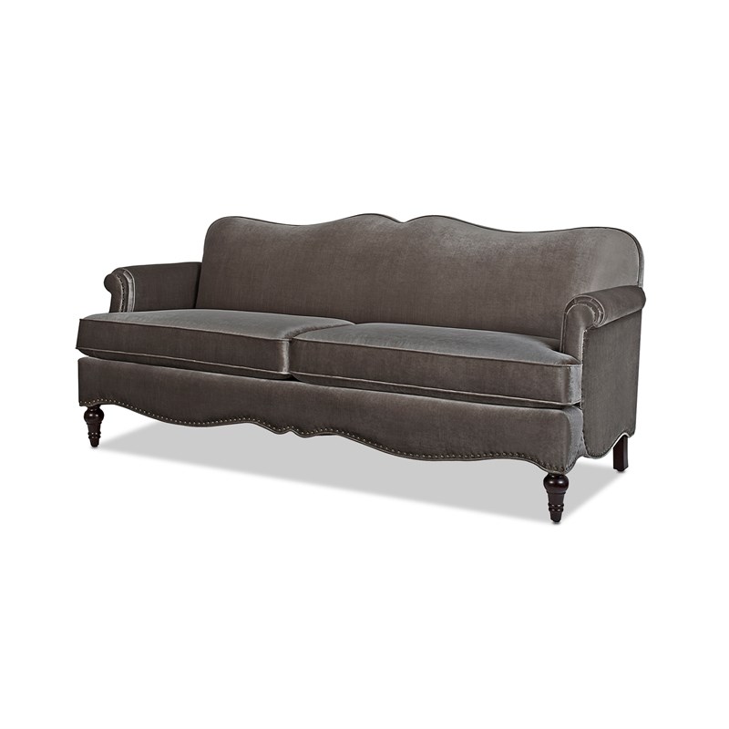 Legacy Camelback Sofa Nailhead Accents Grey Homesquare