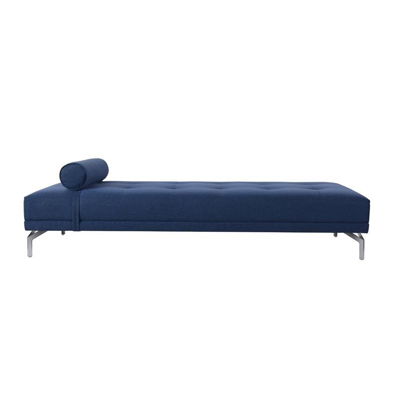 Sandy Wilson Home Abigail Polyester Fabric Sofa Daybed in Dark Sapphire Blue