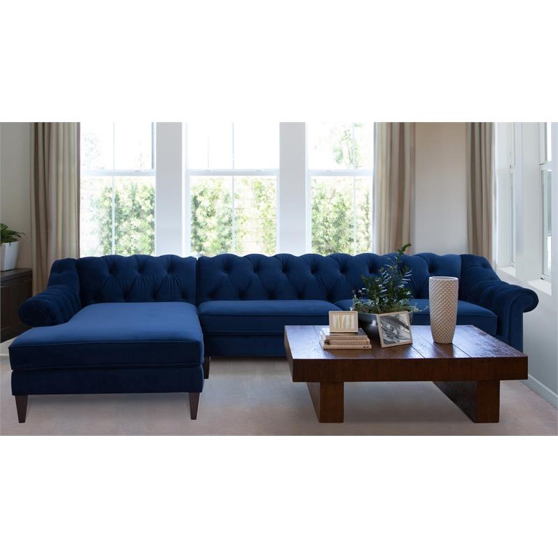 3 Piece Sofa Set with Left Sectional Sofa and Set of 2 Accent Armchair