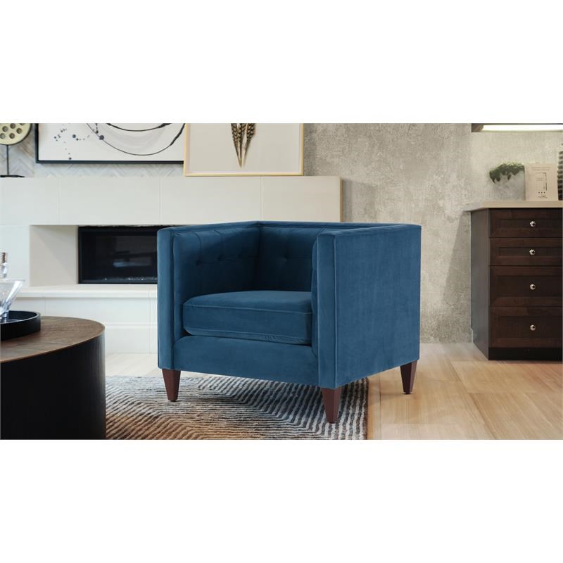 2 Piece Set of Tufted Tuxedo Accent Arm Chair