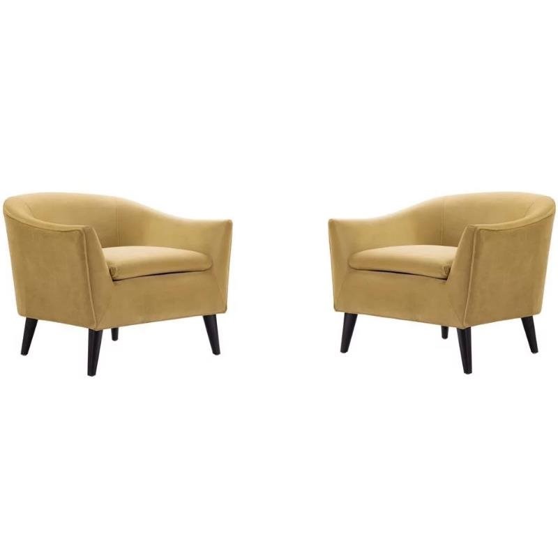 2 Piece Chair Set of Mid-Century Barrel Accent Chair