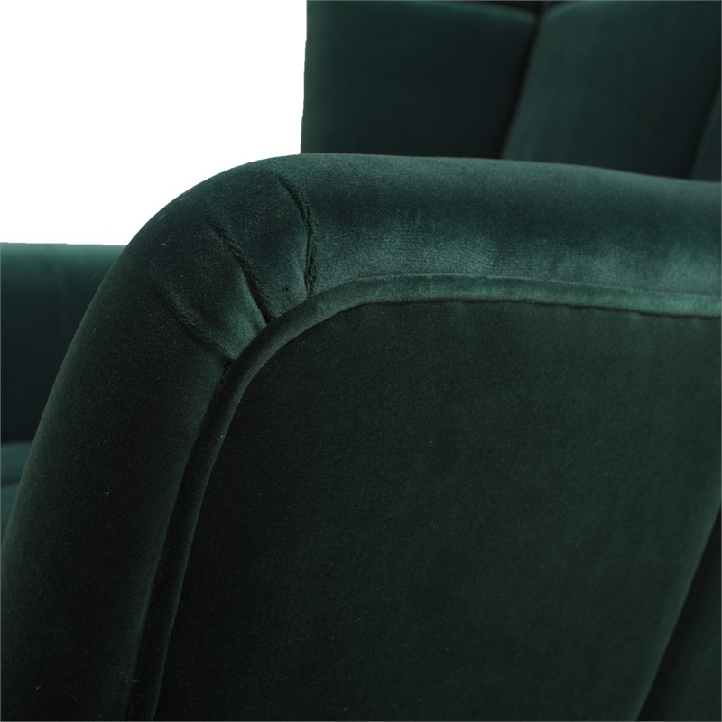 Jennifer Taylor Gerald Tufted Velvet Wingback Accent Chair in Forest Green