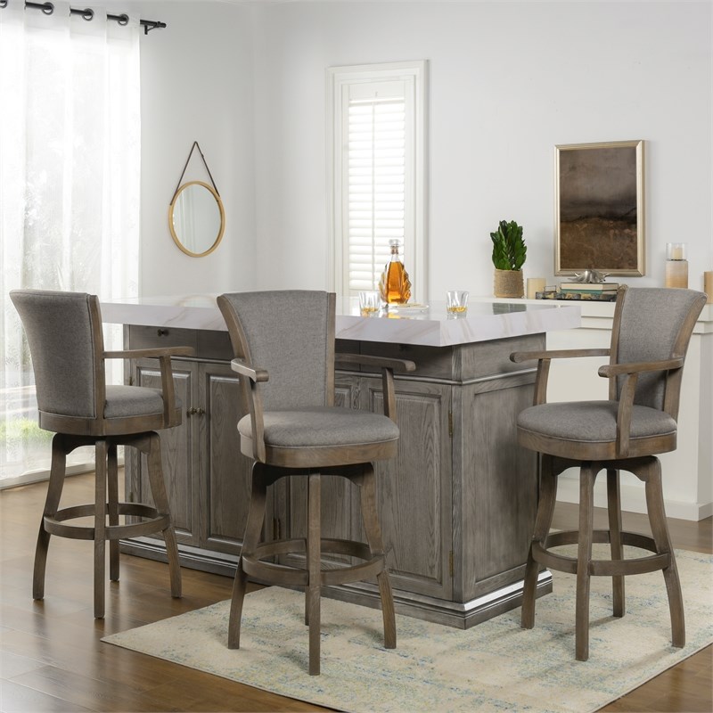 Jennifer Taylor Home Williams 31" Swivel Bar Stool with Armrests