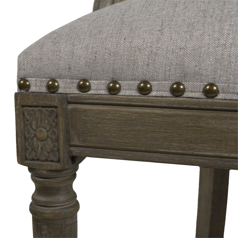 Jennifer Taylor Home Paris 30.5" Farmhouse Bar Stool w/ Backrest Heathered Grey Homesquare