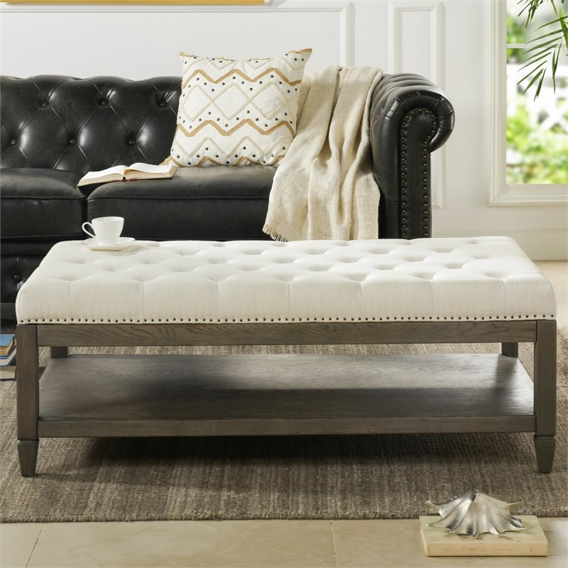 Jennifer taylor home sylvan oak tufted cocktail storage ottoman natural jennifer taylor home sylvan oak tufted cocktail storage ottoman natural