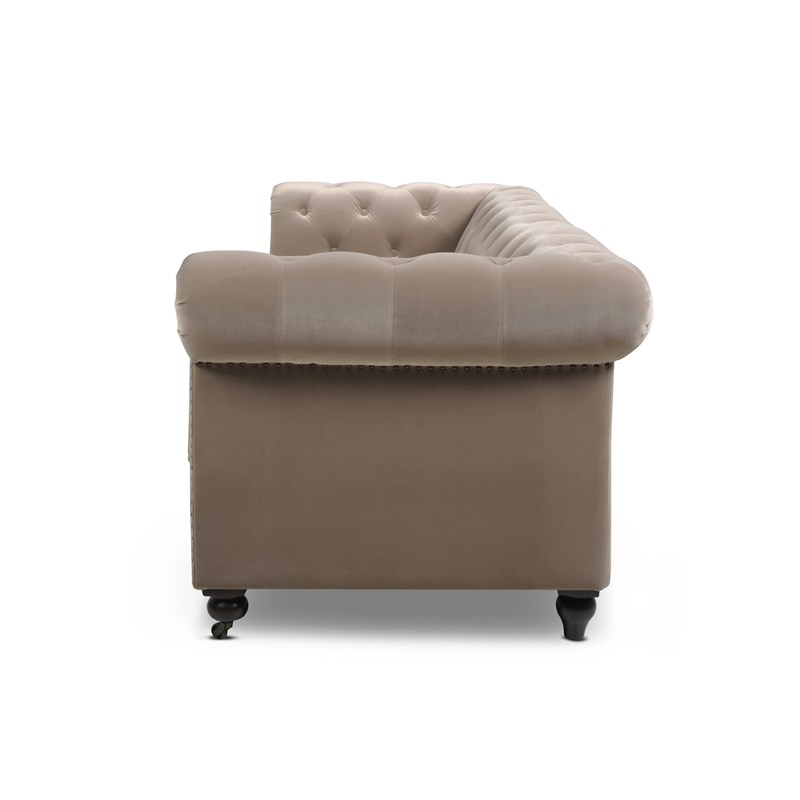 Jennifer Taylor Home Winston Tufted Chesterfield Sofa Mink Homesquare