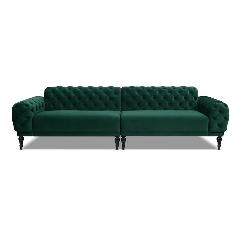 Jennifer Taylor Home Tappman Modular 4 Seater Tufted Velvet Sofa Evergreen 64000 893 Jennifer Taylor Home Tappman Modular 4, Jennifer Taylor Home Sofa Bed