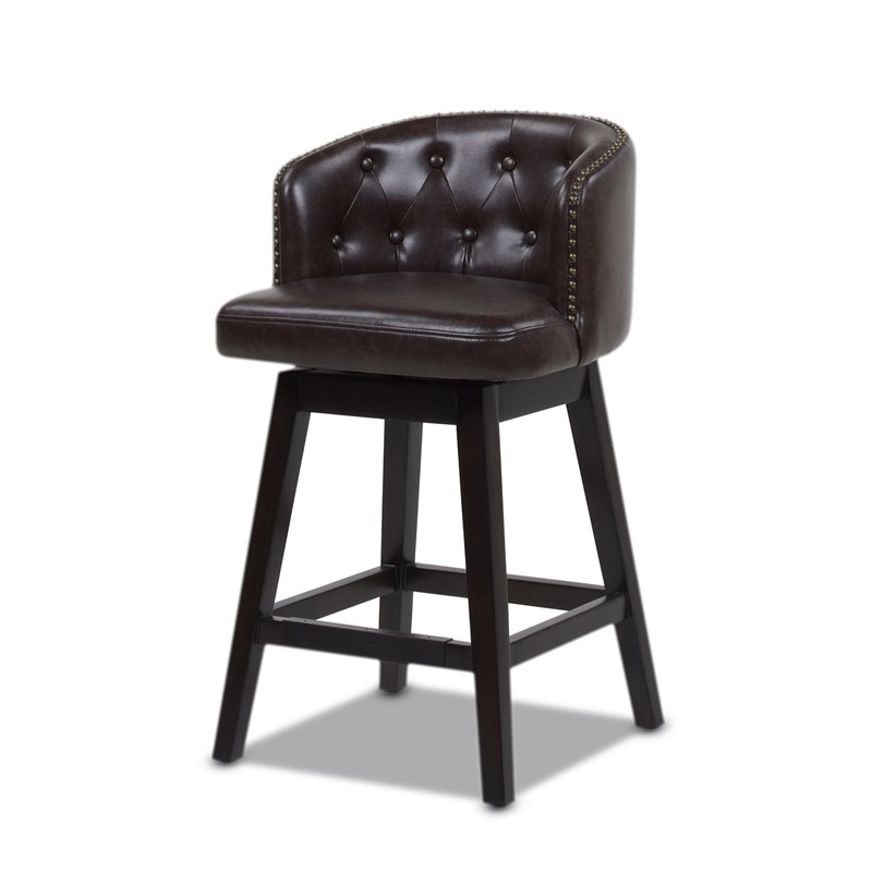 Faux Leather Swivel Counter Height, Counter Height Bar Stools Swivel Low Back