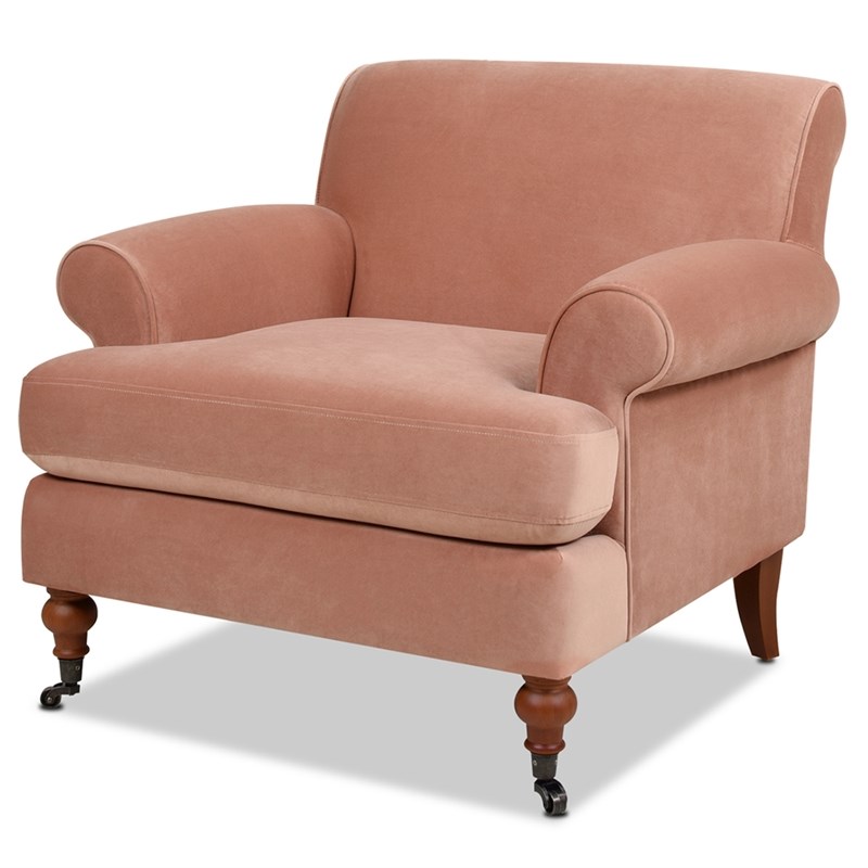 Alana Lawson Accent Arm Chair Metal Casters Peach Orange 1 930