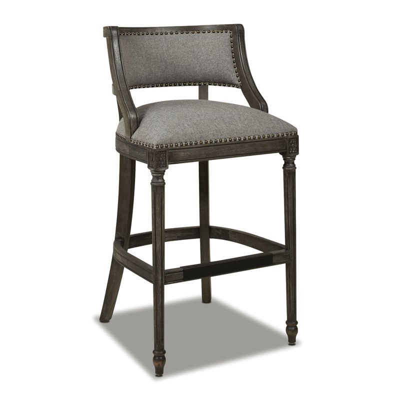 paris 30" farmhouse bar stool with backrest dark heathered grey 81050mlh