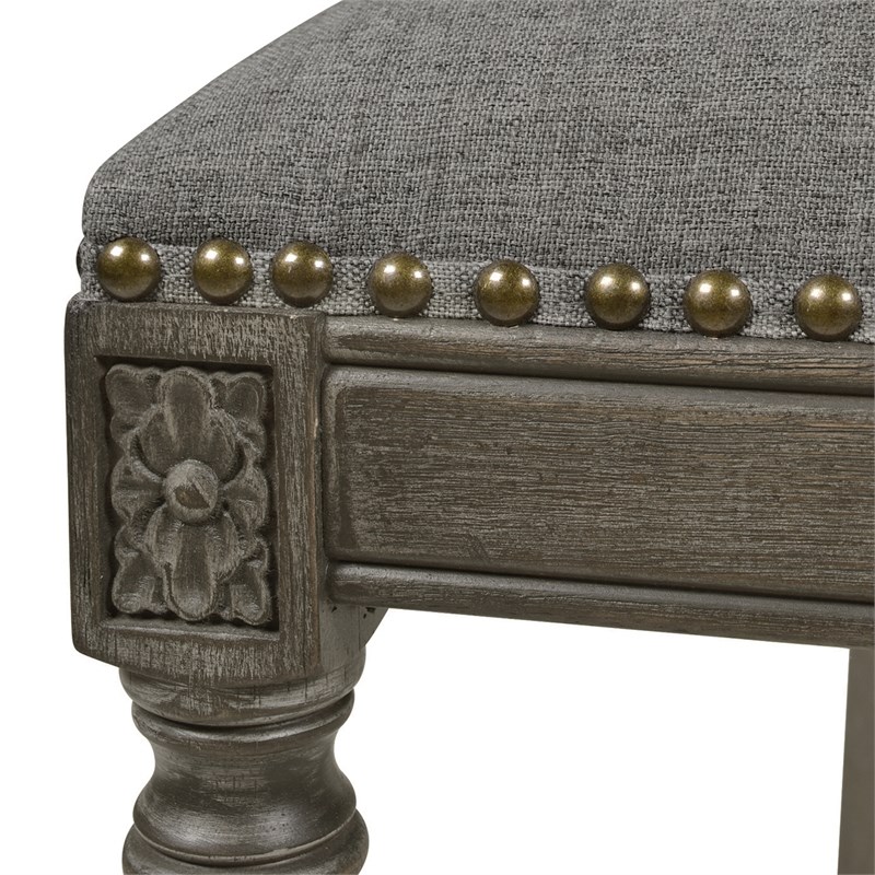 Paris 30.5" Farmhouse Bar Stool with Backrest Dark Heathered Grey Homesquare