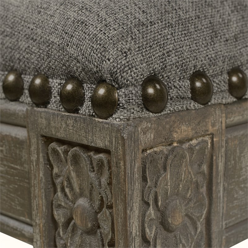 Paris 30.5" Farmhouse Bar Stool with Backrest Dark Heathered Grey Homesquare