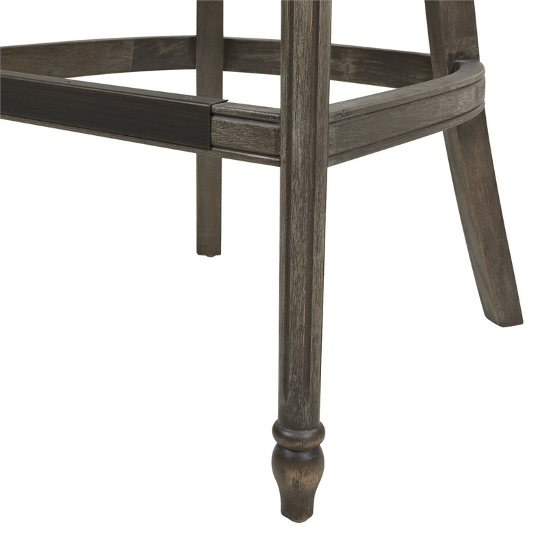 Paris 30.5" Farmhouse Bar Stool with Backrest Dark Heathered Grey Homesquare