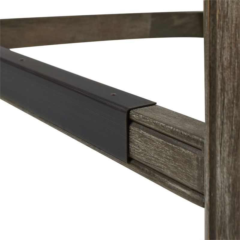 Paris 30.5" Farmhouse Bar Stool with Backrest Dark Heathered Grey Homesquare