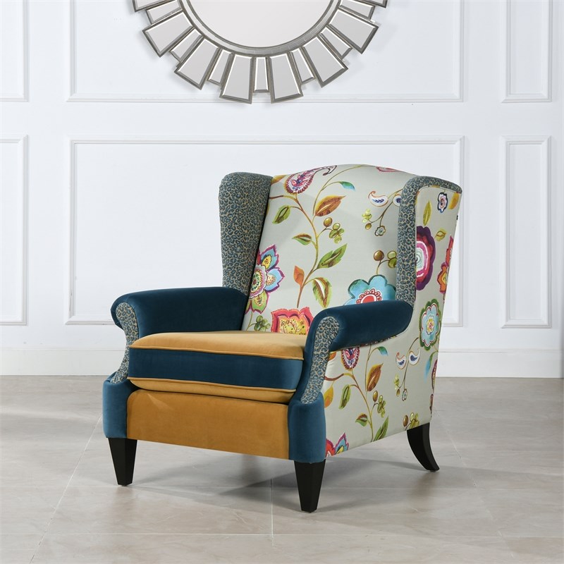 Jennifer Taylor Home Anya Arm Chair Floral & Leopard