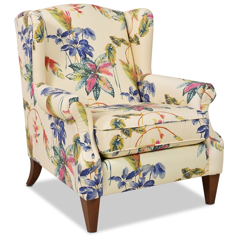 Jennifer Taylor Home Anya Arm Chair Bright Beige Tropical Floral 804