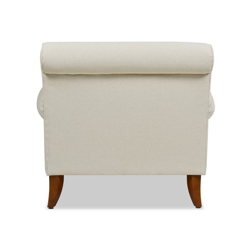 Jennifer Taylor Home Alana Lawson Accent Arm Chair Metal Casters Light Beige