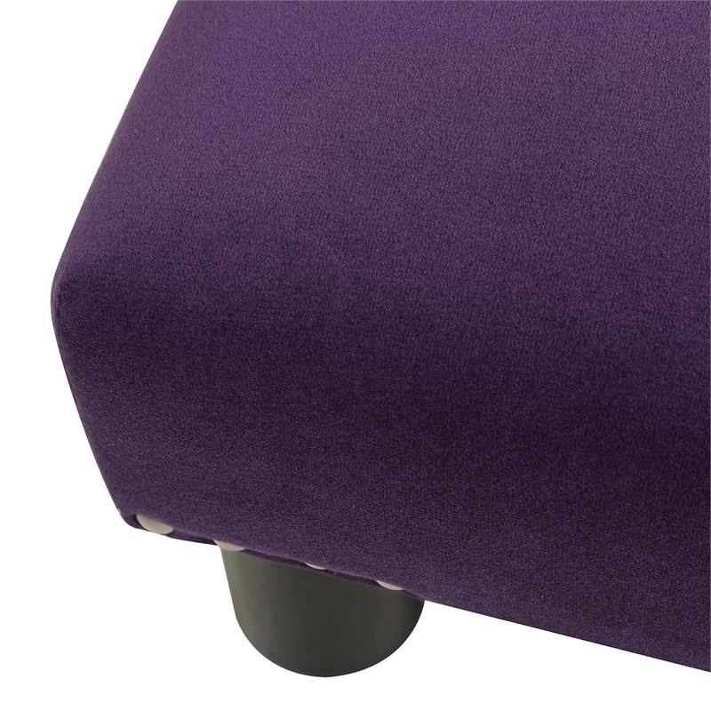 Jennifer Taylor Home Jules Square Accent Footstool Ottoman Purple
