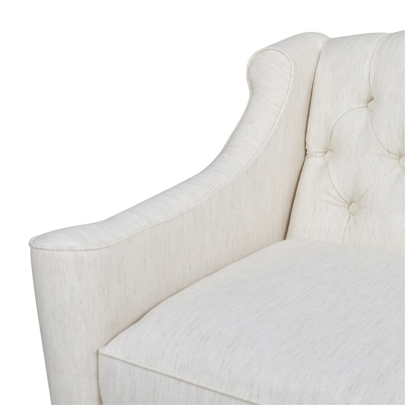 Jennifer Taylor Home Ken Upholstered Button Tufted Sofa Natural White