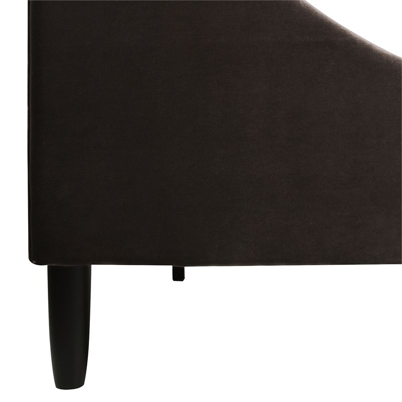 Aspen Vertical Tufted Modern Headboard Platform Bed Set Queen Deep Brown