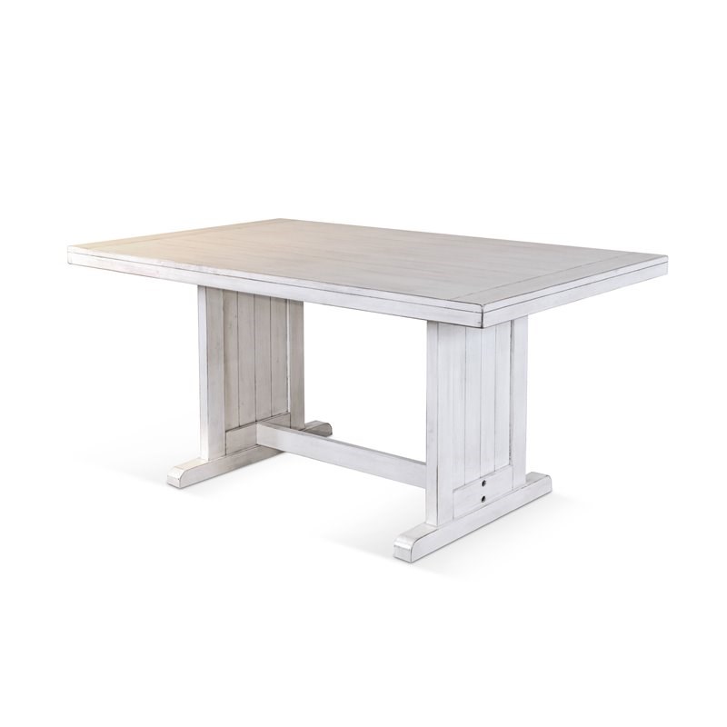 Cooper Bayside Farmhouse Wood Breakfast Nook Set in Marble White