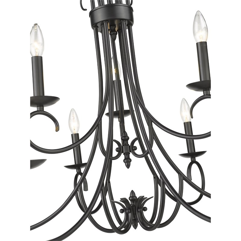 golden lighting homestead 2-tier 9 light metal candelabra chandelier in