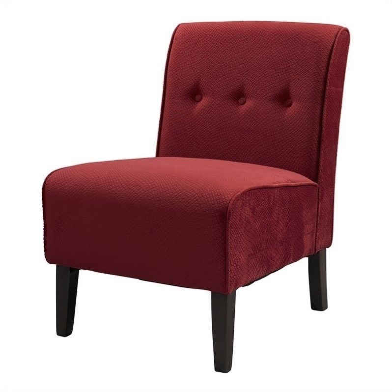 Riverbay Furniture Accent Fabric Tuffed Chair in Walnut