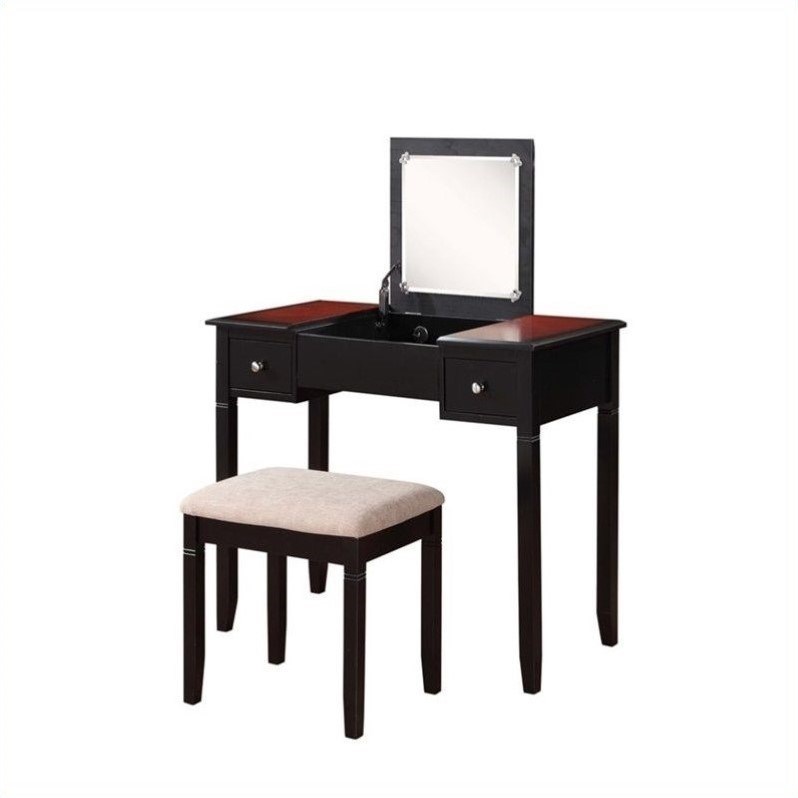 Riverbay Furniture Vanity Set in Black Cherry