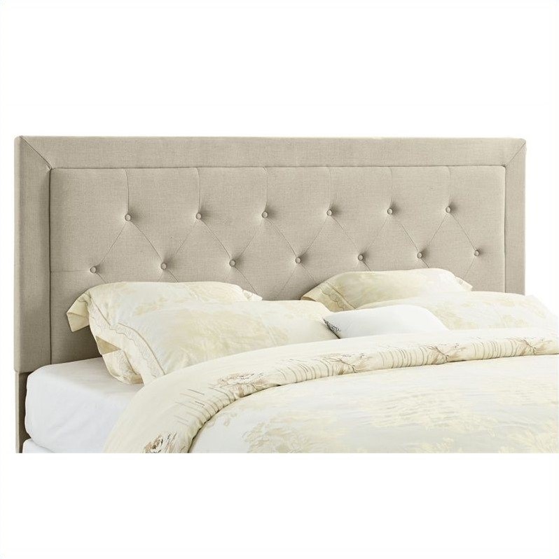 Riverbay Furniture King Tufted Panel Headboard in Natural