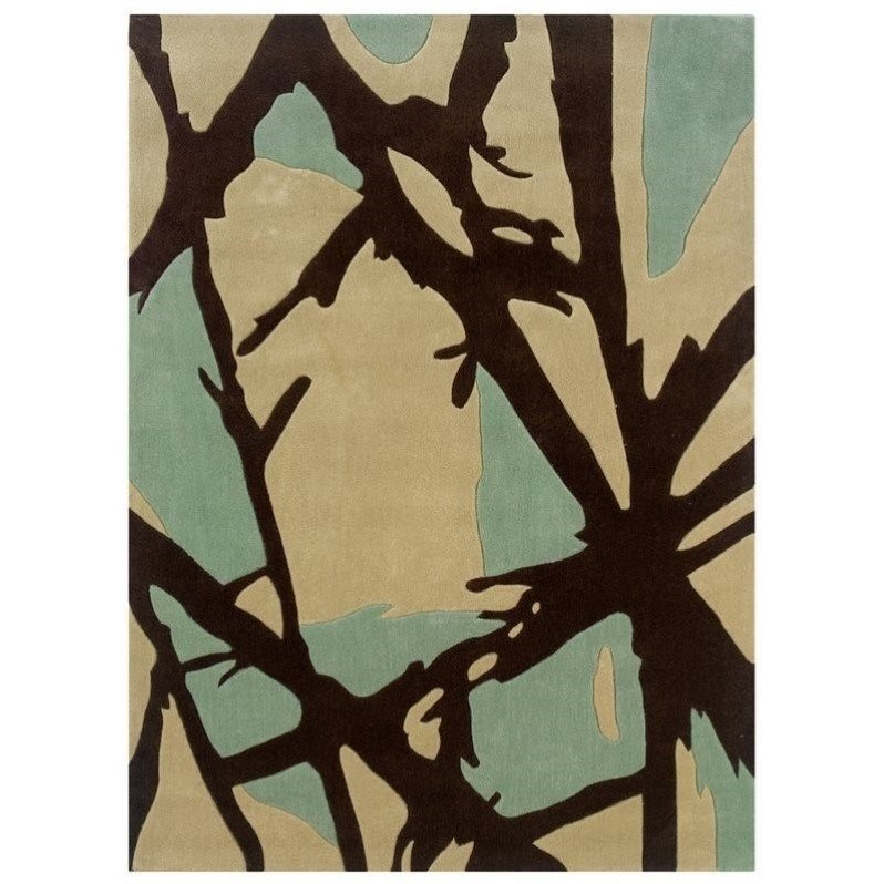 Riverbay Furniture 5' x 7' Hand Tufted Rug in Charcoal and Pale Blue