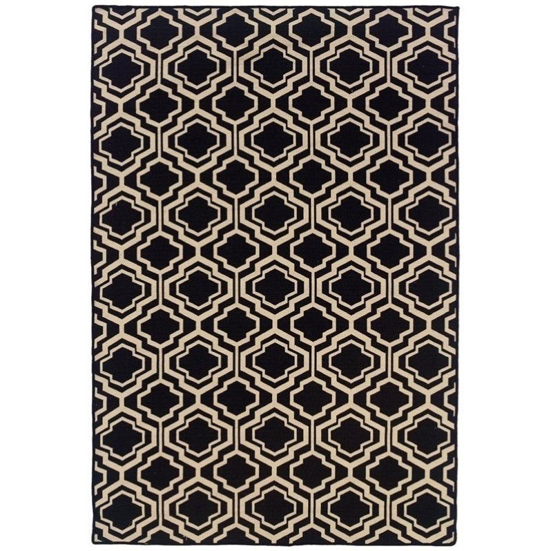 Riverbay Furniture 5' x 8' Hand Woven Double Quatrefoil Wool Rug