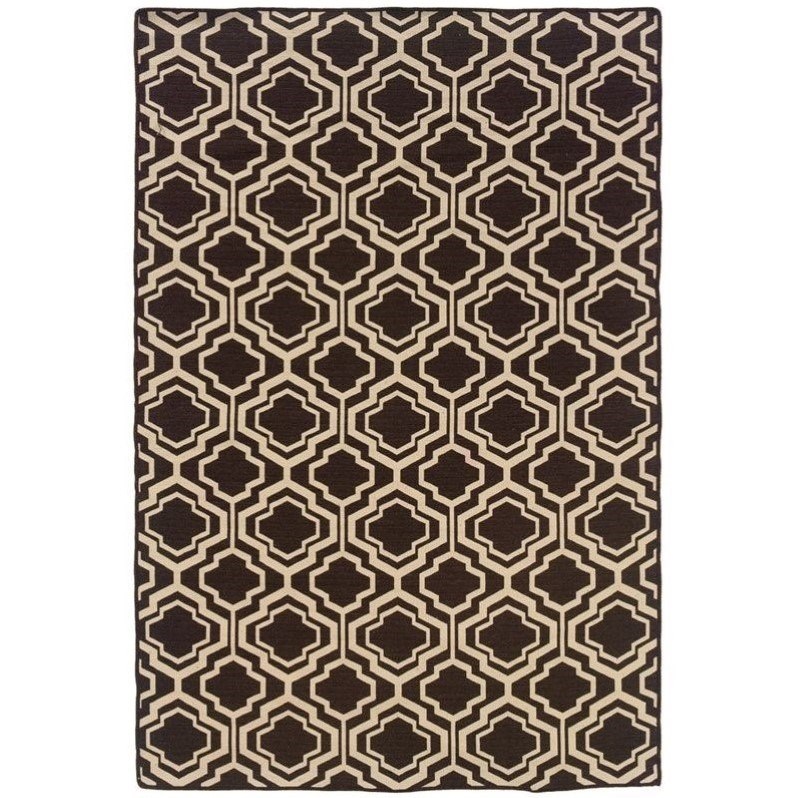 Riverbay Furniture 5' x 8' Hand Woven Double Quatrefoil Wool Rug