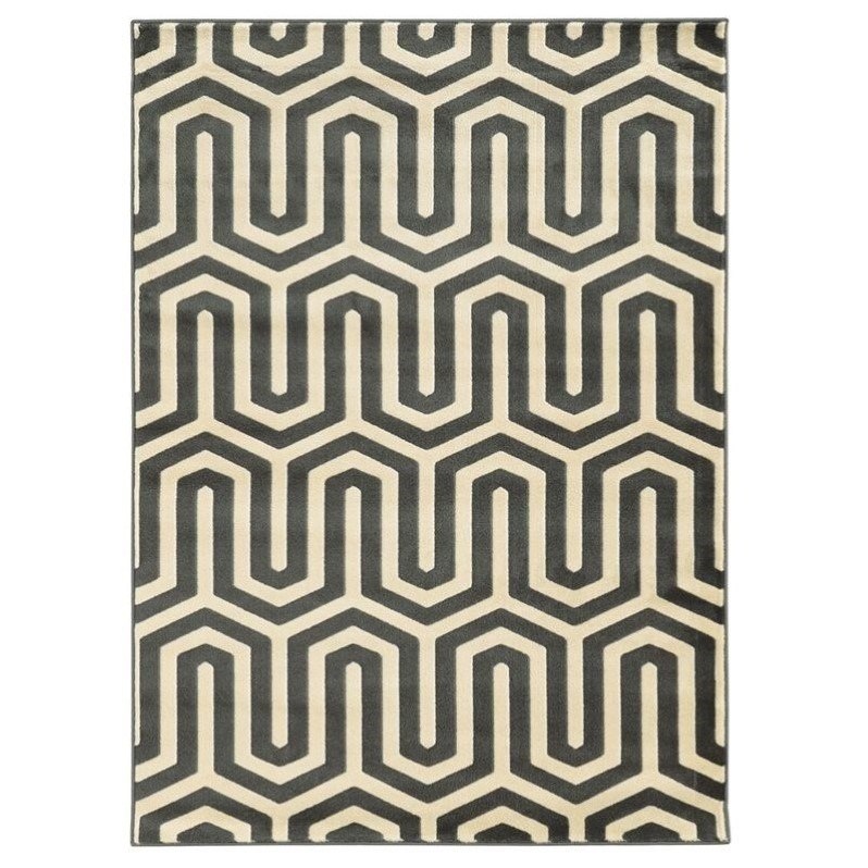 Riverbay Furniture 8' x 10' Tangent Rug in Charcoal and Gray