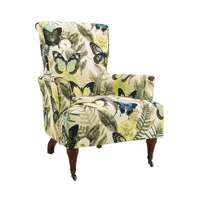Riverbay Furniture Botanical Print Accent Chair