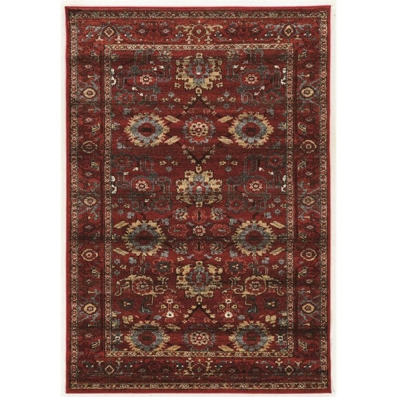 Riverbay Furniture 2' x 3' Rug in Red and Orange