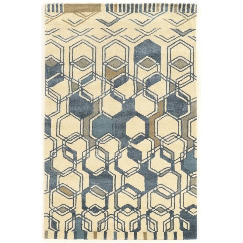 Riverbay Furniture 2' x 3' Hand Tufted Rug in Ivory and Gray