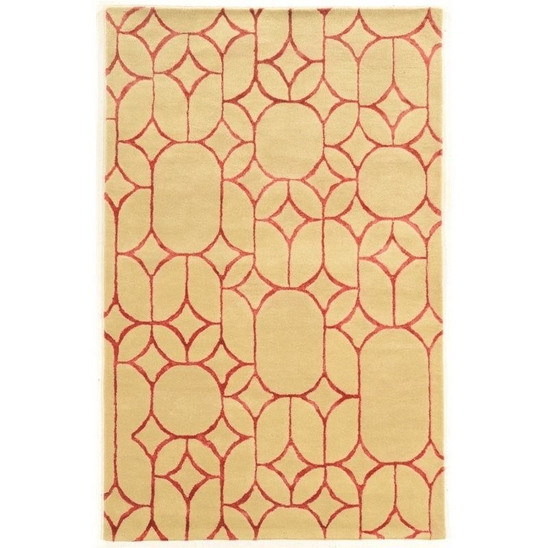 Riverbay Furniture 8' x 11' Hand Tufted Rug in Ivory and Coral