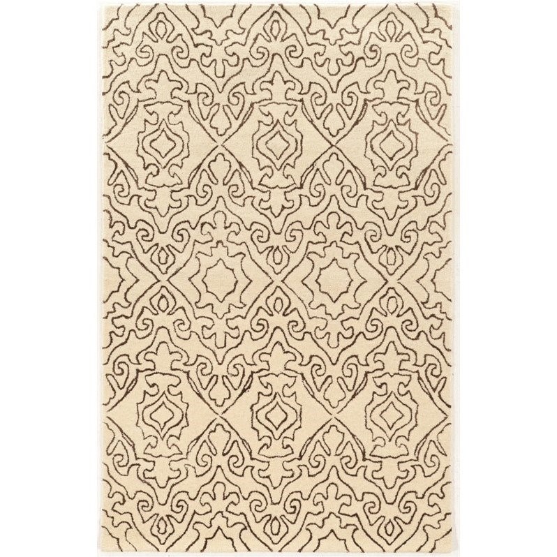 Riverbay Furniture 2' x 3' Hand Tufted Rug in Ivory and Charcoal