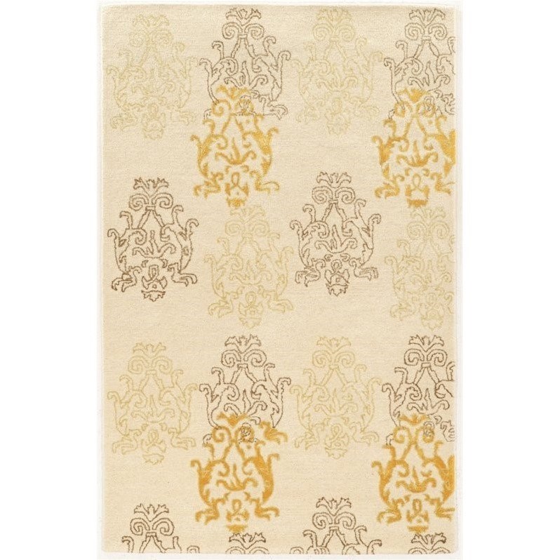 Riverbay Furniture 2' x 3' Hand Tufted Rug in Ivory and Gold