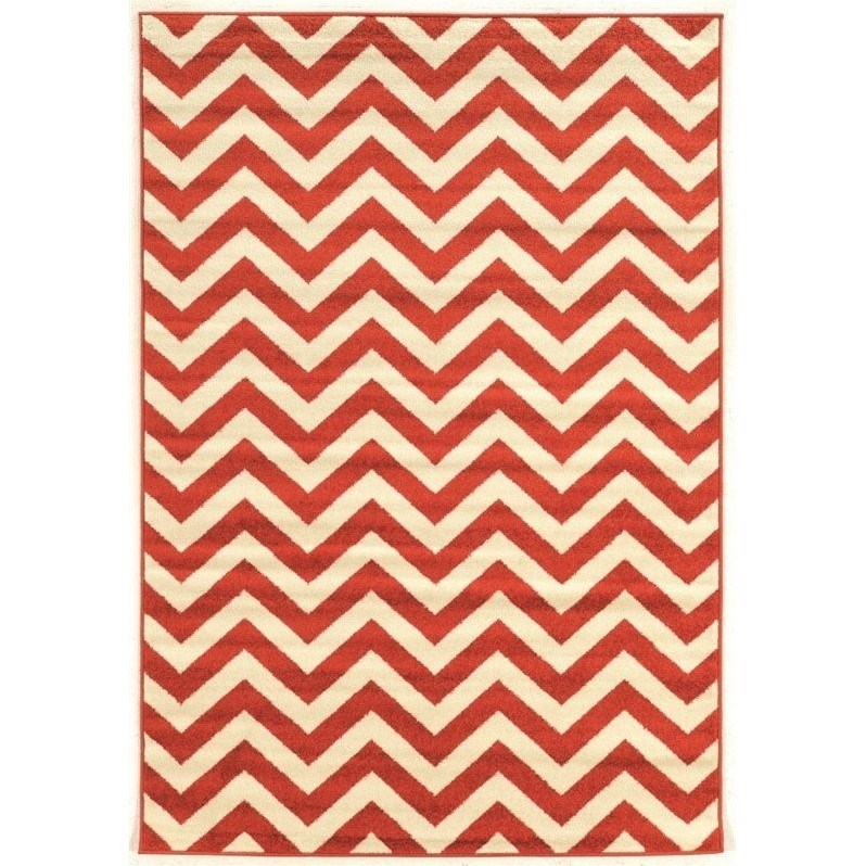 Riverbay Furniture 5' x 7' Rug in Terracotta and Ivory