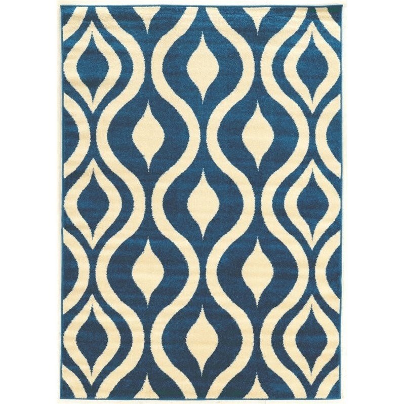 Riverbay Furniture 2' x 3' Rug in Blue and Ivory