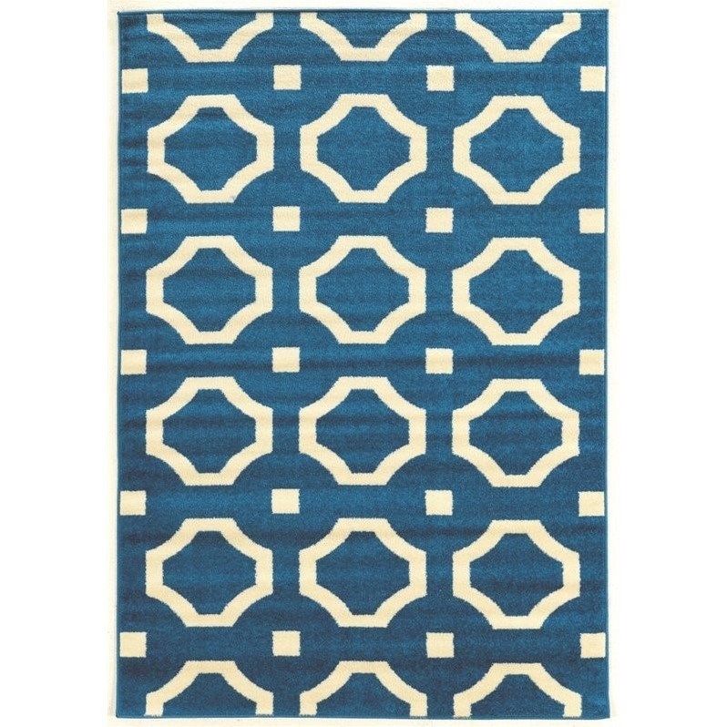 Riverbay Furniture 5' x 7' Rug in Blue and Ivory