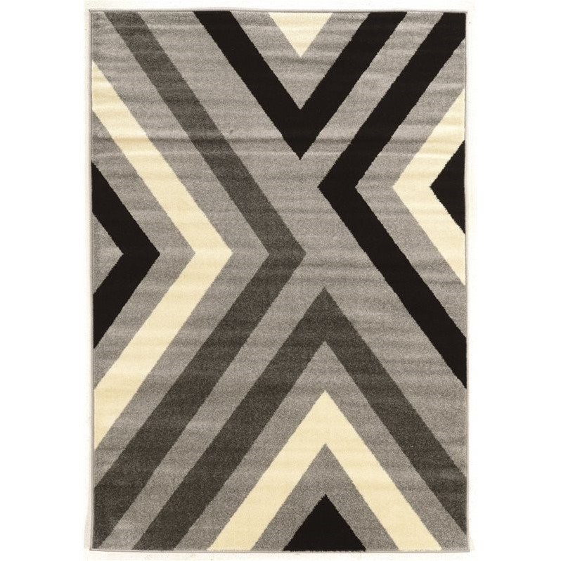 Riverbay Furniture 2' x 3' Rug in Black and Gray