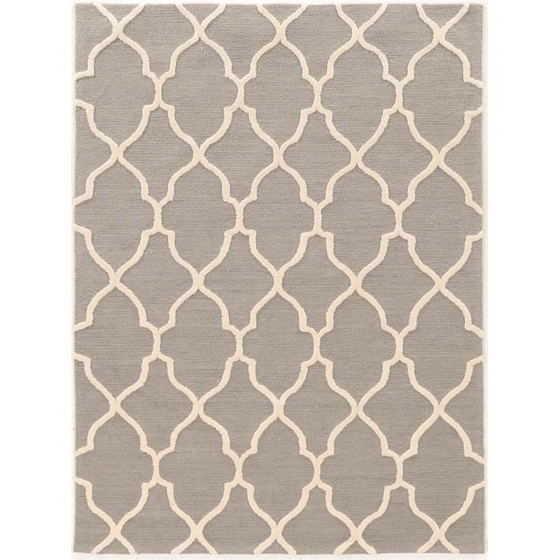 Riverbay Furniture 8' x 10' Geo Hand Tufted Rug in Gray and Cream